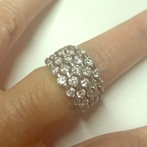 💍 Sterling Silver CZ Band Ring 💍 Sz 5